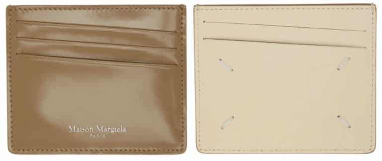 SSENSE  Beige Bicolor Classic Card Holder by Maison Margiela