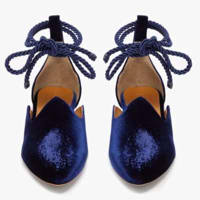 MATCHES Le Monde Wraparound Velvet d’Orsay Slipper Shoes