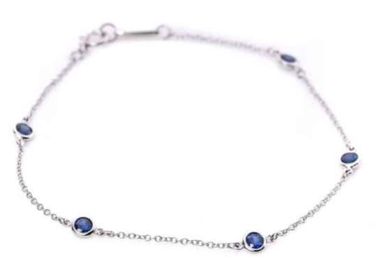 Fashionphile Tiffany Platinum Blue Sapphire Elsa Peretti Bracelet