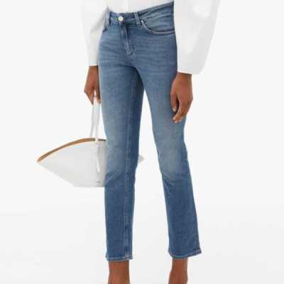 MATCHES Totême Straight Leg Mid-Rise Crop Jeans